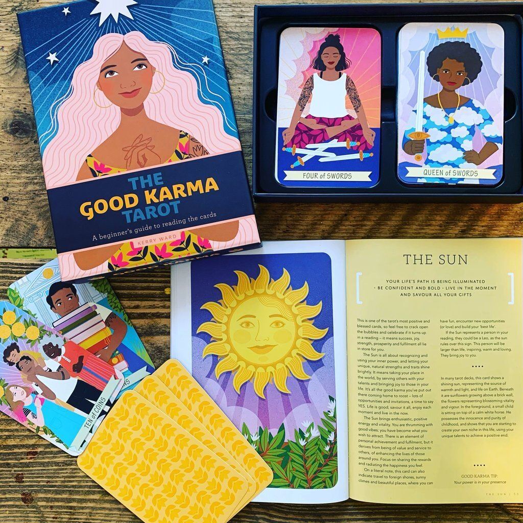 Good Karma Tarot 78 Cards Deck and Guidebook for Beginners by Kerry Ward