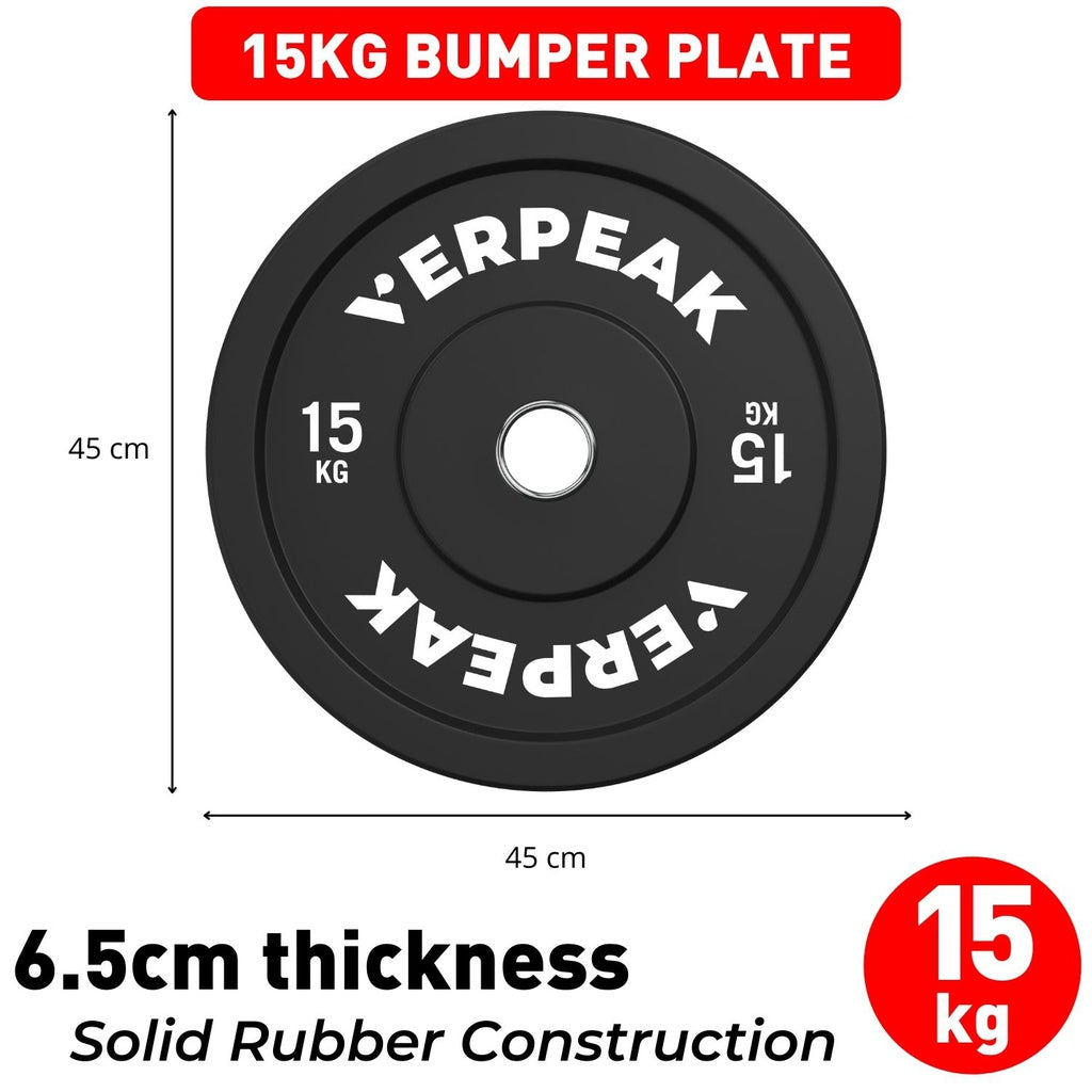 VERPEAK Black Olympic Bumper Weight Plates (5kgx2)