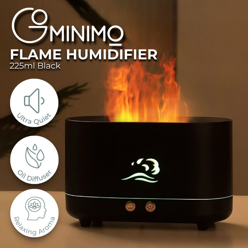 GOMINIMO Flame Humidifier Wind 225ml Black