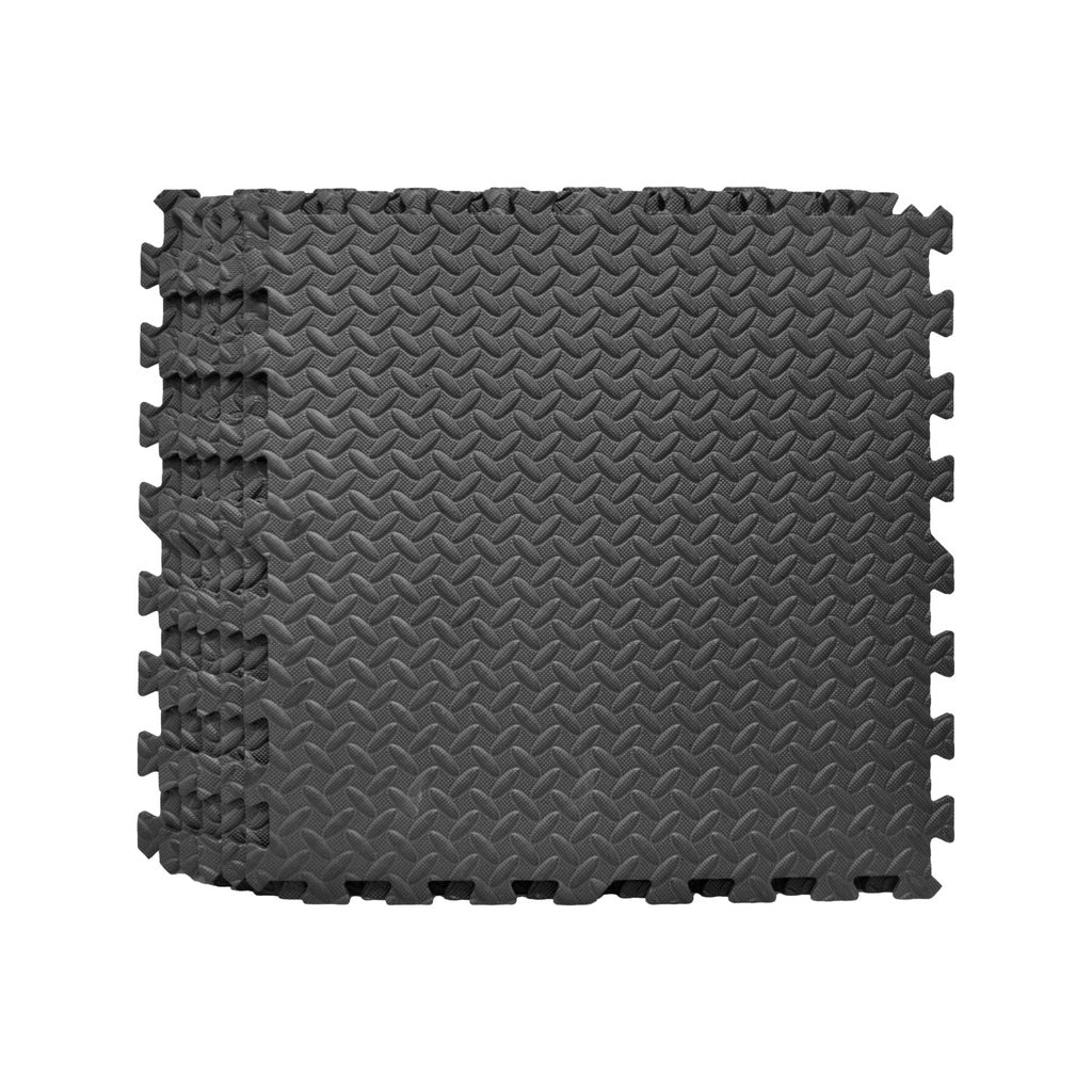 VERPEAK Puzzle Gym Mat EVA Interlocking Foam Tiles with Border (Black) VP-GMT-100-LMJ