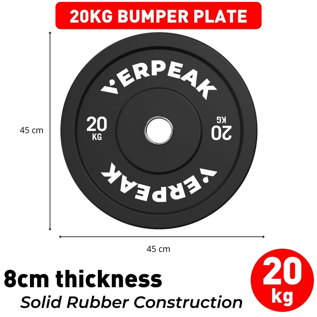 VERPEAK Black Olympic Bumper Weight Plates (25kg)