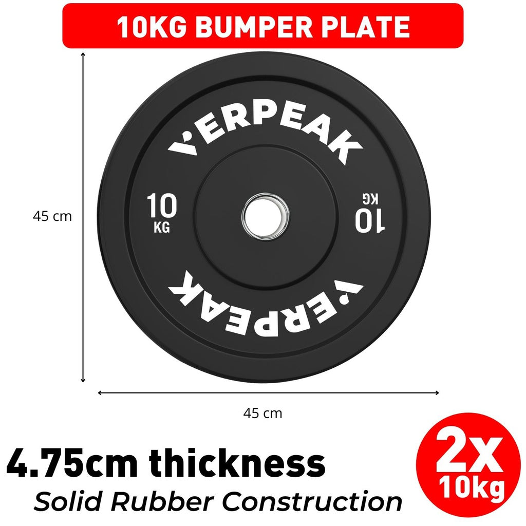 VERPEAK Black Olympic Bumper Weight Plates (25kg)