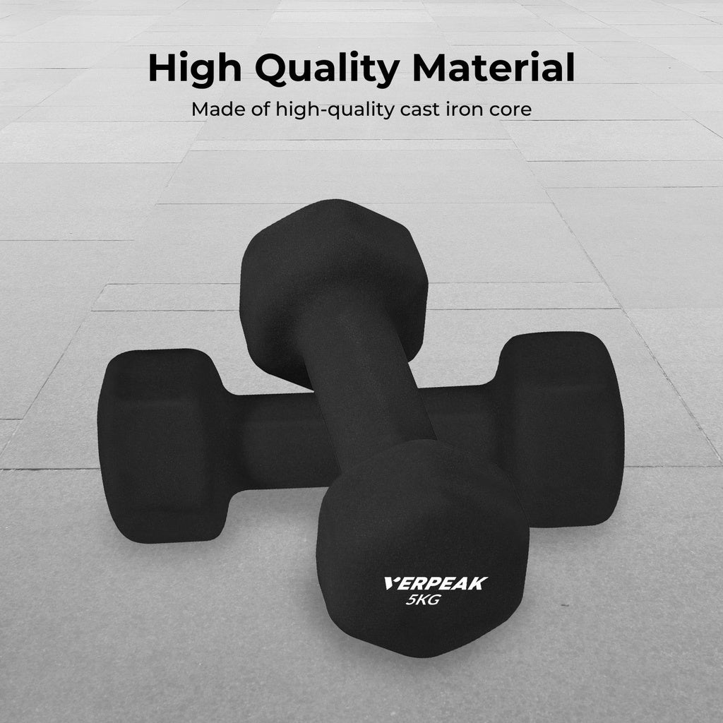 VERPEAK Neoprene Dumbbell 5kg x 2 (Black)